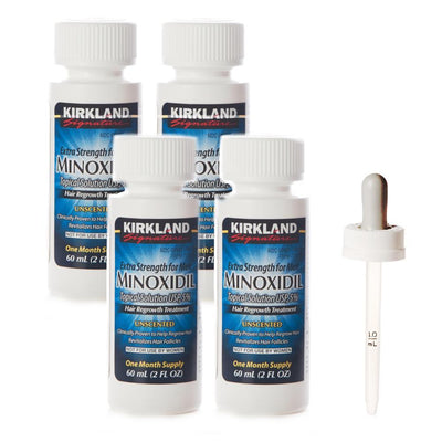 カークランドシグネチャー ミノキシジル5% 4本 ロゲイン 育毛剤 男性用 純正スポイト付 自宅まで追跡あり