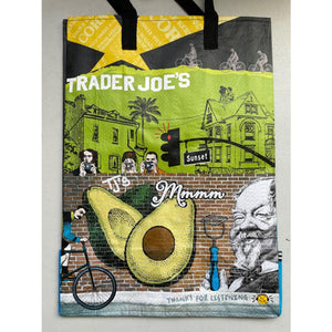即納！トレーダージョーズ TRADER JOE'S サウスCal アボカドトレジョ マチ付きエコバッグ